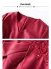 2024 Spring Red Elegant Two-Piece-Style Slimming Dress for Middle-Aged Women