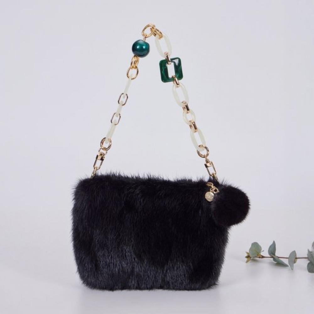 Lala Natürliche Nerzfell Umhängetasche Nerz-Anhänger Inklusive Lala 2b207