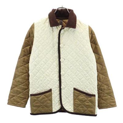 LAVENHAM Made In Japan Quilted Jacket 36 Brown Front Lace Women Used
