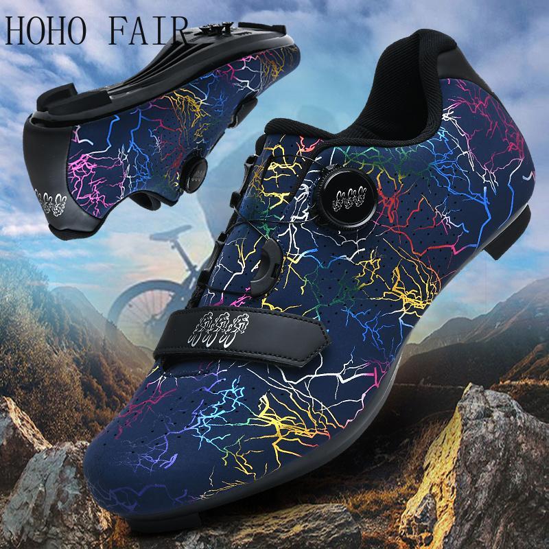Tienda de ciclismo de moda para hombre y mujer, zapatos autoblocantes para ciclismo de carretera, zapatillas antideslizantes transpirables, zapatos de talla grande 46,47
