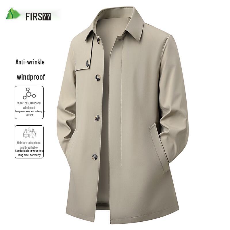 

Мужское демисезонное пальто средней длины в деловом повседневном стиле 185/2XL