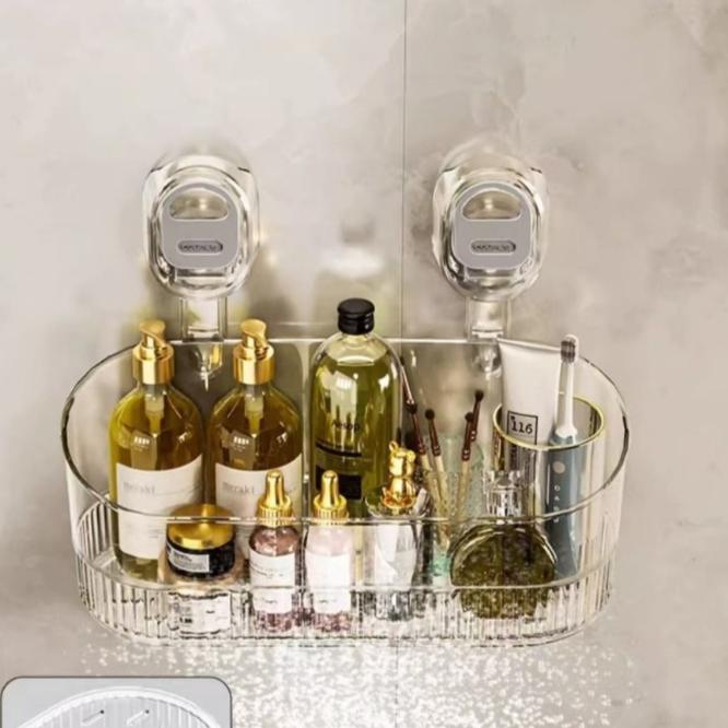 Saugnapf Aufbewahrungsregal Wandmontiert Ohne Bohren Badezimmer Dusche Waschbecken Küche Aufbewahrungsbox