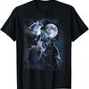 Men's Bohemian Wolf Howling At Moon T-Shirt Black Crew Neck Tee with Wolf Moon Design Fit Suitable for Casual Outdoor - Men's...