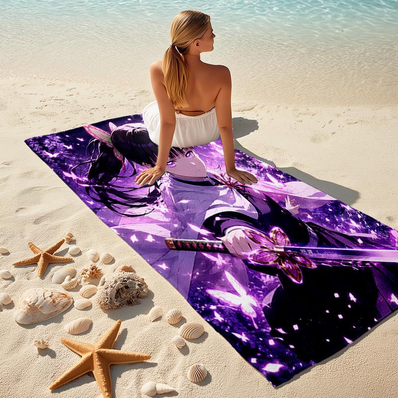 1pc Tsuyuri Kanawo Beach Towel, Comfortable and Thick, and Swimming/Bath/Picnic/Camping Towel, Suitable for Seaside Beaches
