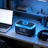 Bluetooth-compatibleLED Atmosphere Light Wireless Speakers Multifunctional Card Slot 360 Sound Touch Control Long Batter