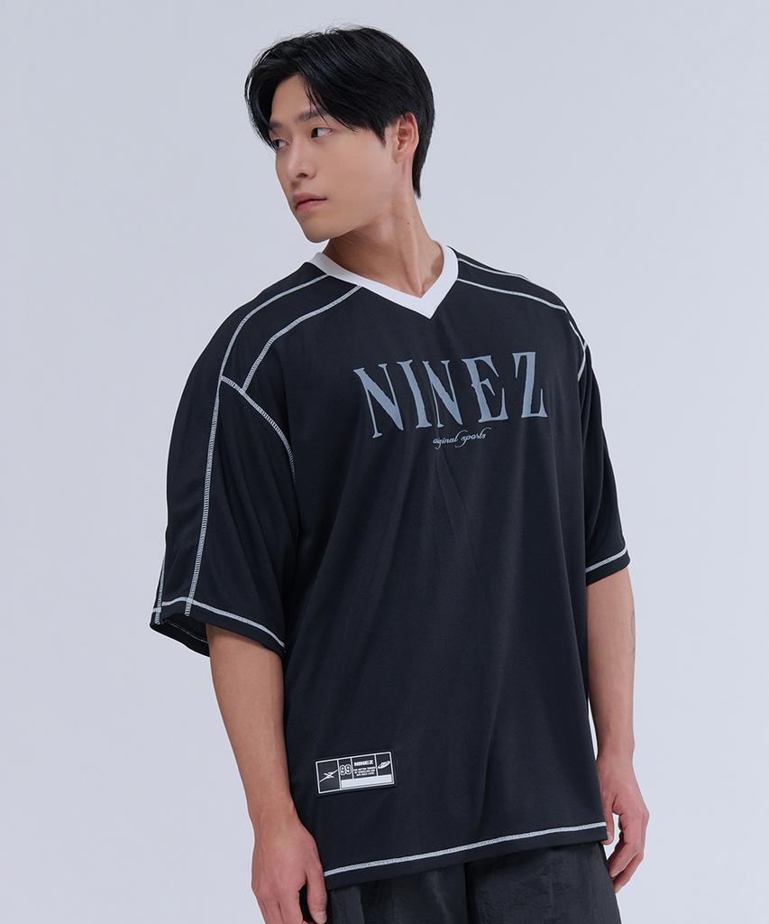 NINEZ Waffle Mesh Rugby Oversized T-Shirt (2 Colors)