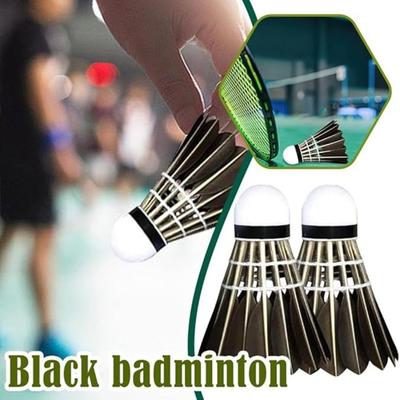3/6/12Pcs Badminton Shuttlecocks Black Duck Feather Shuttlecocks Badminton Balls for Indoor Outdoor Sports Training