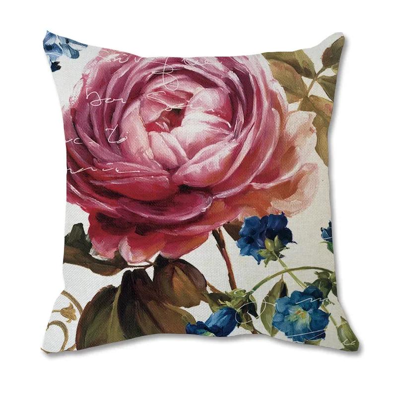 Colorful Flower Cushion Sunflower Rose Dandelion Decorative Pillows Decoration Pillowcase For Car Home
