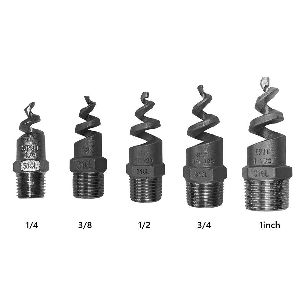 316L Stainless Steel Spiral Nozzle Male Thread Silver Spiral Cone Nozzle Joint Connector Pipe Fitting Water Pipe Fittings