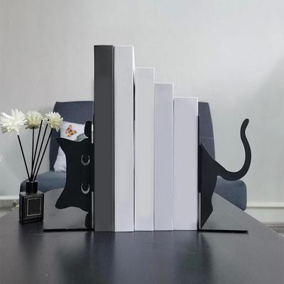 Whimsical Cat Design Metal Bookends Cartoon Cat Bookends Cute Book Holders  Library