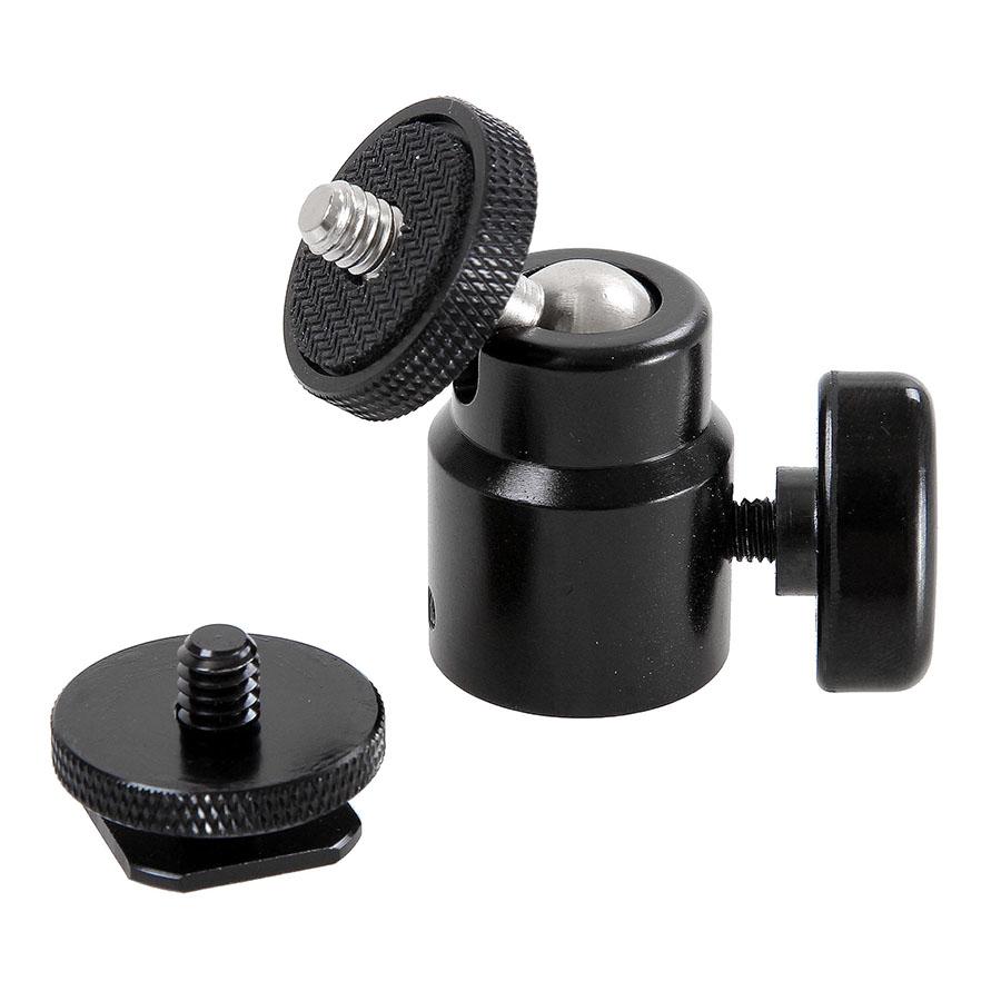 Mini Tripod Ballhead Ball Head with 1/4" Screw Camera Flash Hot Shoe Mount Photo Studio Accessories