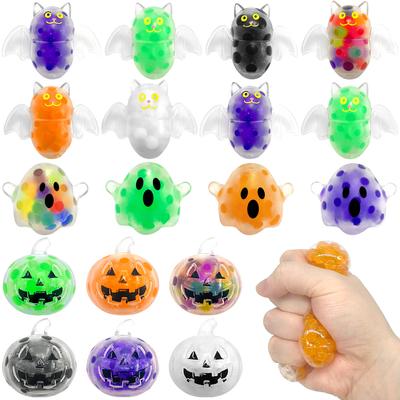 Tpr Novelty Halloween Bead Ball Pinch Music Ghost Bat Pumpkin Squeeze Release Creative Stress Easing Toy Festival Party Gifts