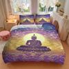 3pcs Buddha Lotus Bedding Set, Includes Without Pillow Inserts, Soft Comfortable Bedding Set,All-Season Use a0924009