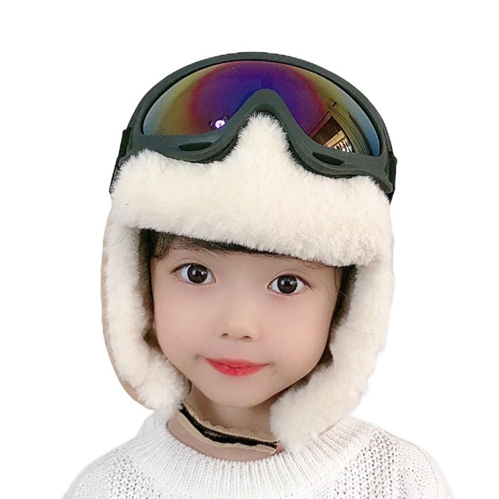 Warm Ear Protection Hats Cute Plush Pilot Hat Fashion Kids Bear Ears Hat  Children