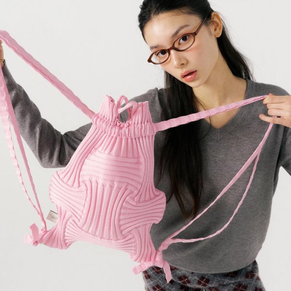 Pleatsmama Light Pink New Bow Backpack