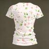 Women V Neck Short Sleeve Floral Print T Shirt Casual Loose Fit Lightweight Soft Fabric Summer Top for Daily Wear