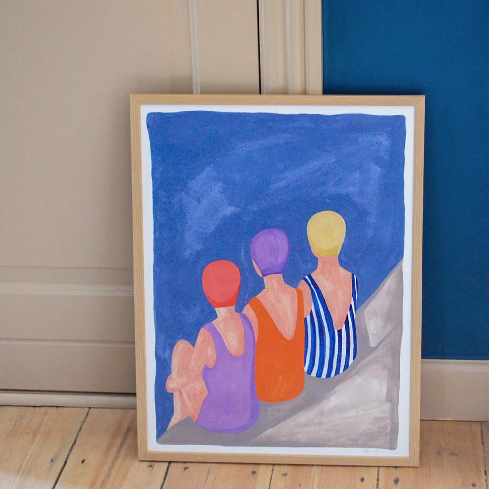 Schwimmer Poster Akte Feministinnen Home Spa Sonnenbaden Wandkunst Druck Leinwand Malerei Heimdekor Bilder für Wohnzimmer Badezimmer