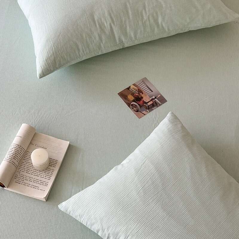 Solstice 100% Cotton Pillowcase Set - 2pcs Stripe 48x74cm, Skin-Friendly Funda Almohada Cushion Cover