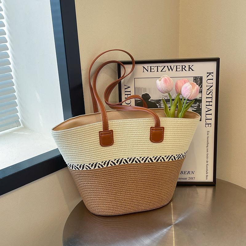 

Сумки из соломы для женщин Ins Style New Style Beach and Seaside Outdoor Vacation Большая вместительная сумка через плечо