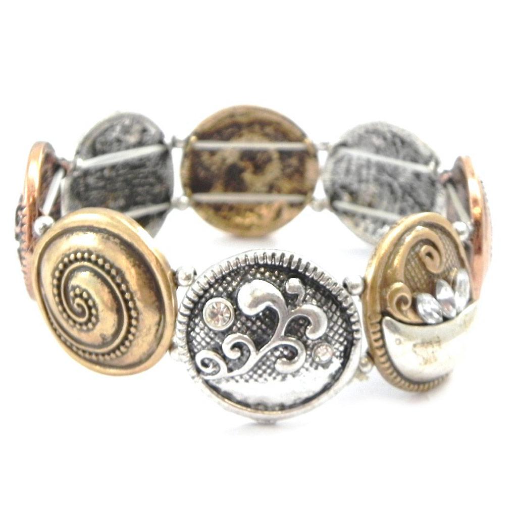 Les Trésors De Lily [I4483] - 3-tone 'Cunégonde' Designer Bracelet