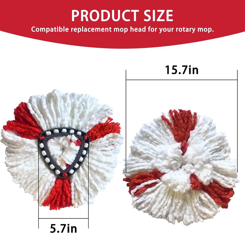 Microfibre Mop for Vileda Turbo 2-in-1, Mop Head for Vileda Turbo Spin Mops Easy Wringing 2-in-1, Spin Mop For All Floor Types