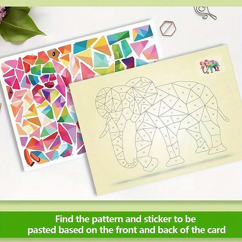 Animal Jigsaw Puzzle Stickers Handmade Creative Collage Art Set With Self-Adhesive Paper Back To School Gifts 3D DIY educational Kid Friendly