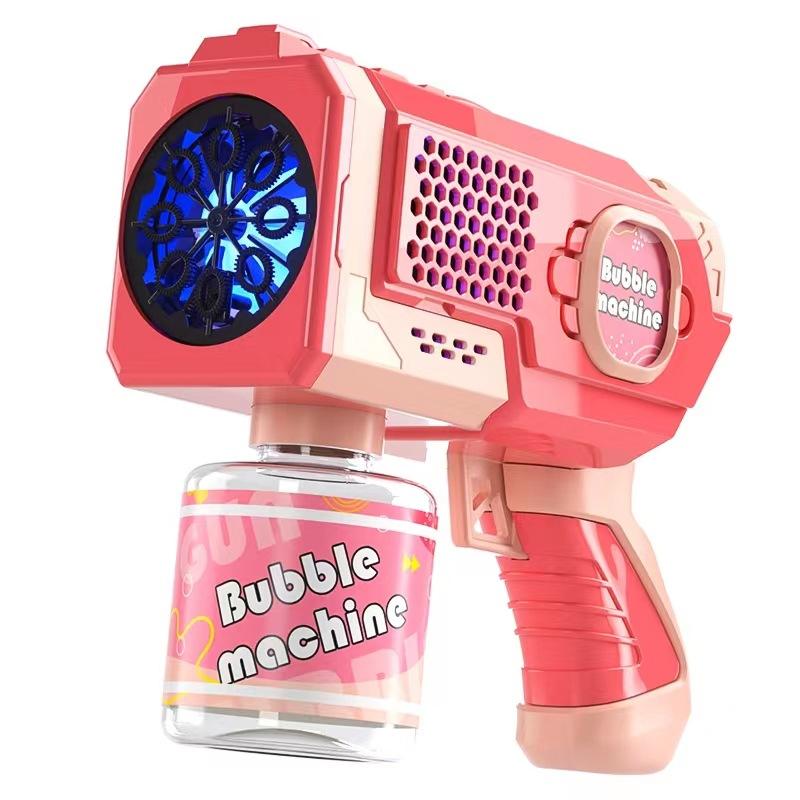 Bubble Gun Electric Automatic Soap Rocket Bubbles Machine Kids Portable Outdoor Party Toy LED Light Blower Toys Children Gifts
