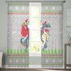 Merry Christmas Dinosaur Santa Claus Snowflake Sheer Voile Curtain Window Treatment For Living Room Party Backdrop Tulle Curtain