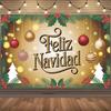 Winter Christmas Background Banner Spanish Christmas Party Decoration Xmas Tree Santa Claus Backdrop Supplies Photography Props