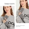 Women Thick Warmth Knitted Gloves Plush Fingerless Mittens Half-finger
