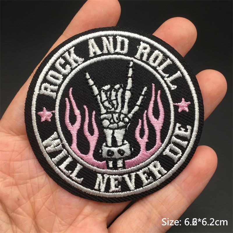 Totenkopf Punk Patches Für Kleidung Stickerei Streifen Diy Abzeichen Nähen Dekoration Kleidung Aufkleber Aufbügeln Aufnäher