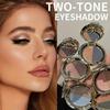 Dual-Tone Eyeshadow Shimmer & Smoky Brown/Blue-Black Multi-Color Eyeshadow Palette - Wet/Dry Formula, Long-Lasting Waterproof & Sweatproof Eyeshadow
