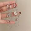 Silver Needle Hollow Round Tassel Earrings European and American Fashion Simple Versatile Earrings Light Luxury Premium Temperament Earrings Women