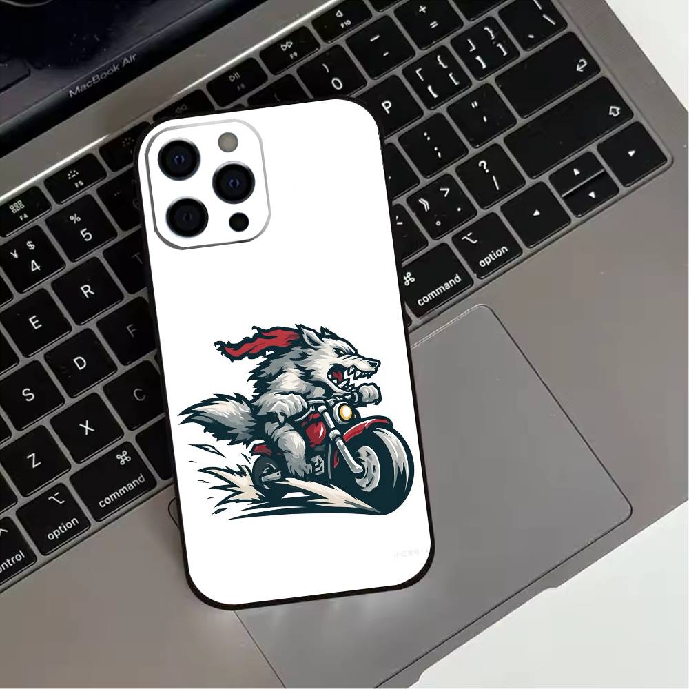 

Чехол для телефона «Волки на мотоциклах» для iPhone 17,16,15,14,13,12,11 Plus,Pro Max,XS, Мягкий силиконовый черный чехол iPhone11PROMAX