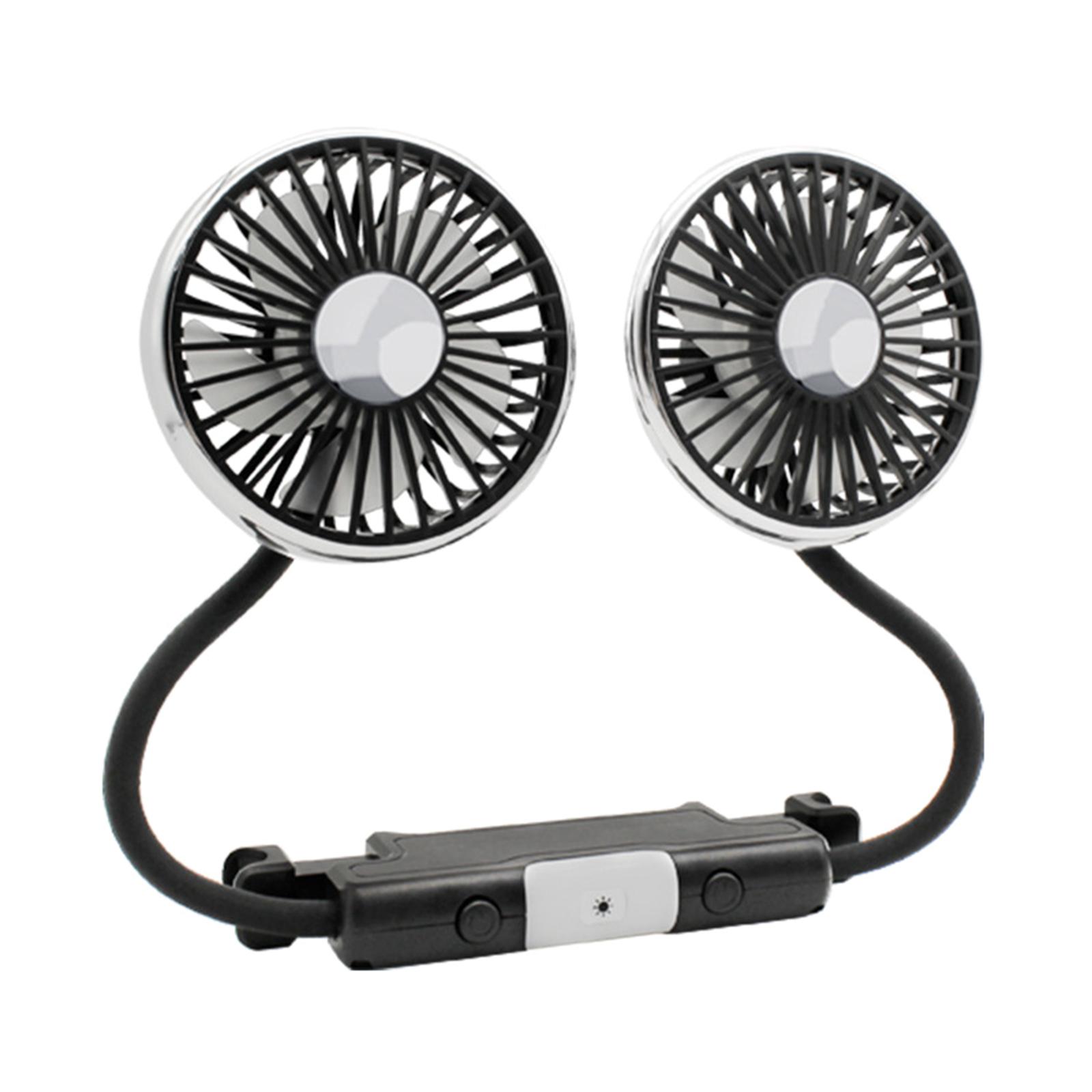 

Car Fans, USB Electric Cooling Fan for Backseat, Headrest 360 Degree Rotatable Double Head Rear Seat Air Fan 1