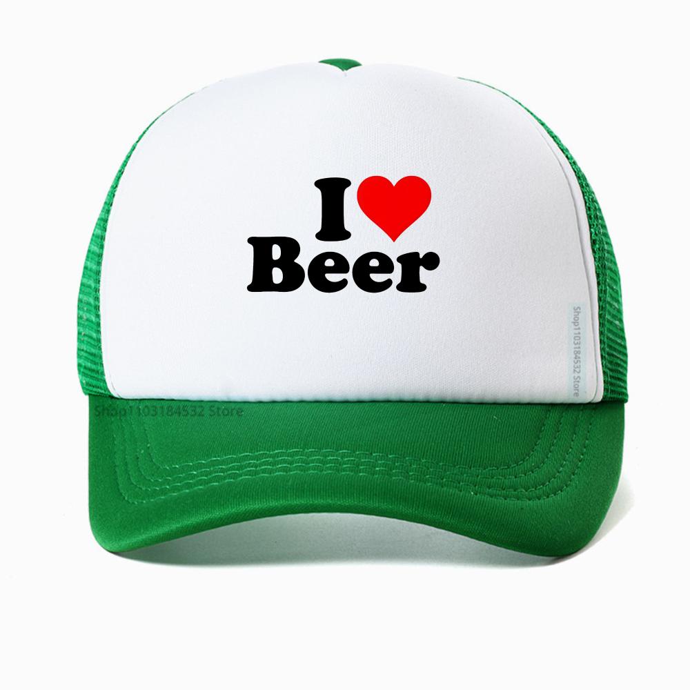 New Arrival I Love Beer Heartbeat Beer Graphic Printed Baseball Cap Casual Fashion Harajuku Man Breathable Snapback Hat