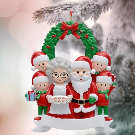 Weihnachtsanhänger Weihnachtsmann Familie Hängeanhänger Klassische Farben Familienthema Festliche Atmosphäre Dekor