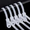 100Pcs Fixed Nylon Cable Ties Reusable Screw Hole Cable Ties Self-locking Cord Ties Straps Fastening Loop Office Organizer