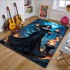 Moonlit Sorceress with Fiery Cauldrons Patterned Carpet, Non Slip Mat Suitable for Living Room and Bedroom Sofas