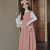 2026 Women's Quilted Sleeveless Tulip Dress with Knit Cardigan Set - Versatile Layering Fashion