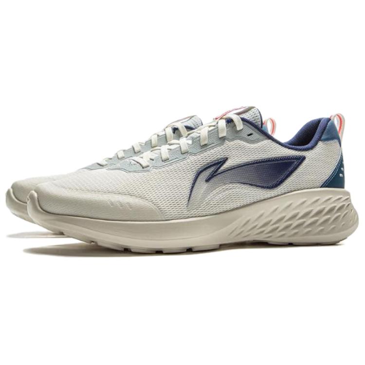 New LiNing Light Cloud Abrasion Resistant Slip Resistant Low Top Casual Running Shoes Men's White Blue ARSV087-5