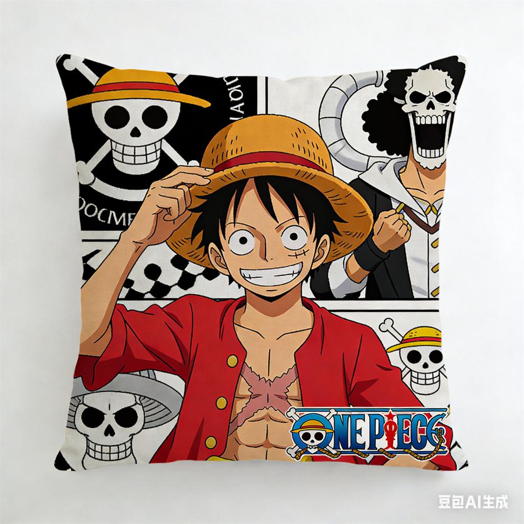 One Piece Pillow Cover Anime Fan Favorite Character Print Decorative Pillowcase for Bedroom Living Room and Anime Enthusiasts