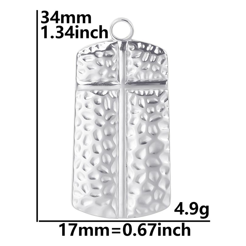 Never Fade Silver Color Stainless Steel Jesus Flower Cross Pendants For Jewelry Making Earring Bracelet Religious Handmade Charm