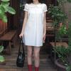 First love small white dress spring 2026 summer sweet age-reducing doll collar short-sleeved dress small loose skirt
