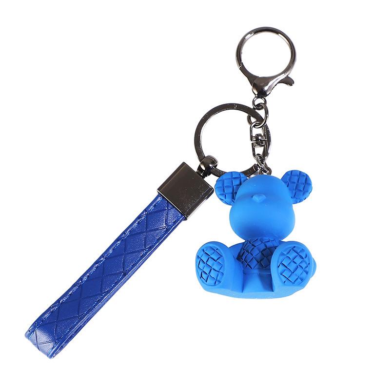Charming Cartoon Bear Bamboo Weave Keychain Pendant