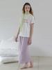 Elssibeui Shirred Waist Midi Skirt_Light Purple