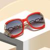 Brand Designer Oversized Square Sunglasses Women Men Stylish Metal Chain-Link Gradient Lens Sun Glasses for Ladies Driving Shade