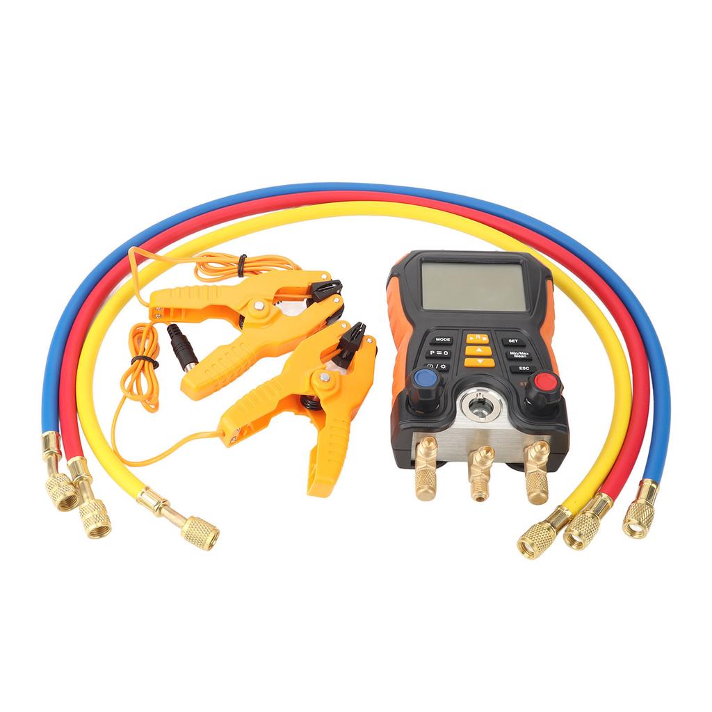 Digital Manifold Gauge High Accuracy 2 in 1 Pressure Temperature Tester Air Conditioner HVAC Digital Manifold Meter