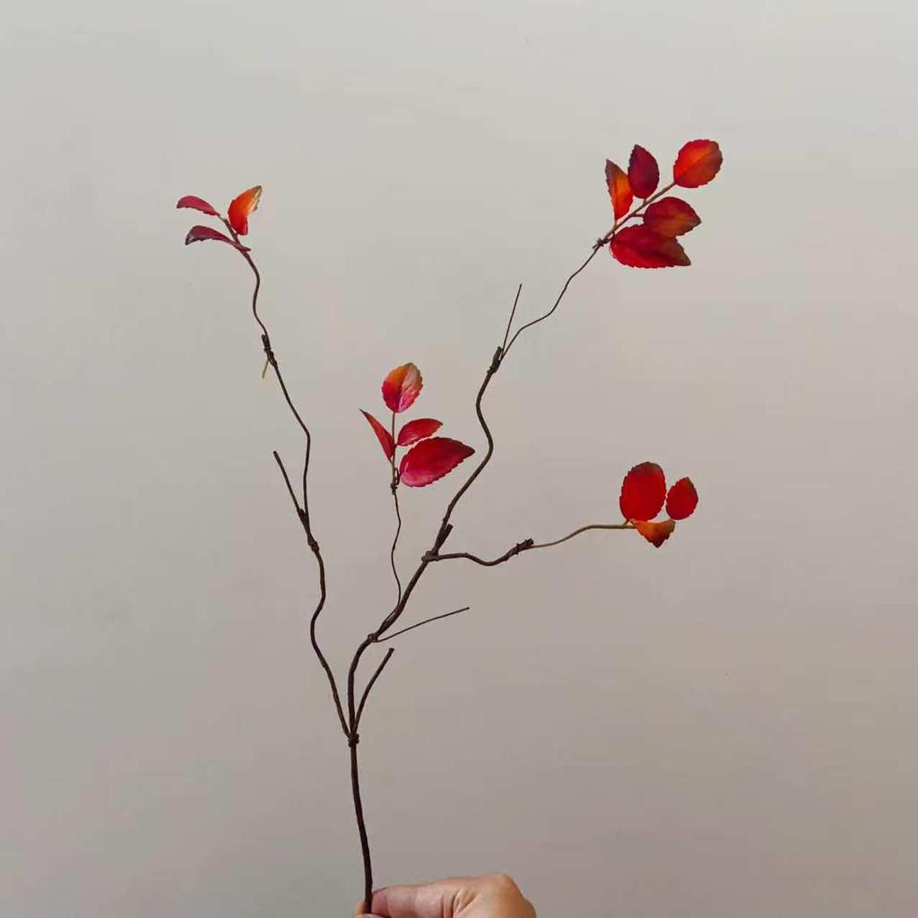 Simulated Autumn Leaves Branch: Green Plant Home Decor & Photography Display