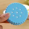 Cute Cookie Shaped Contact Lens Case with Mirror Portable Travel Container Kit Mini Storage Box with Tweezers Bottle Stick